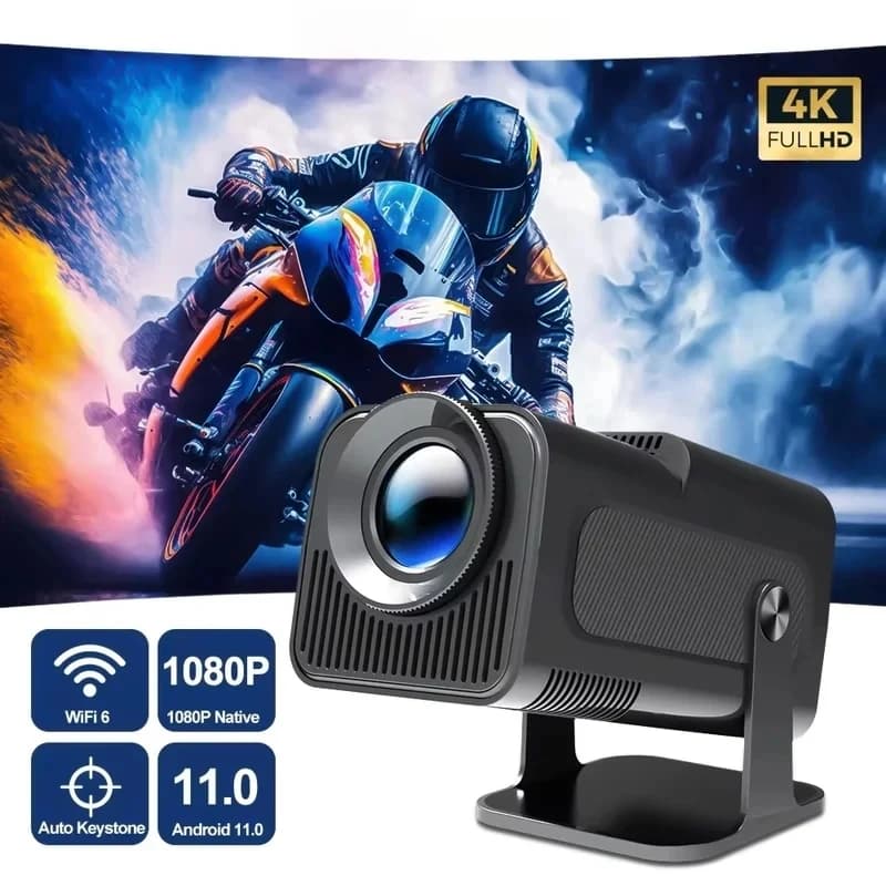 Proiettore Smart Portatile HY320MiNi 4K Ultra HD 180 ° Proiettore wireless regolabile, per film in home theatre, HY300