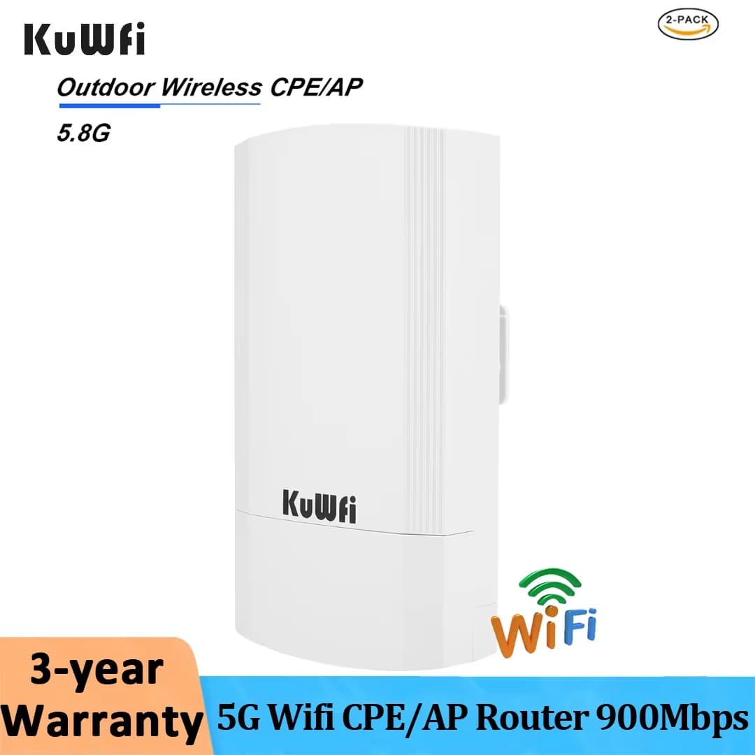 Router CPE/AP wireless esterno KuWFi 5G 900Mbps 1KM Ripetitore wireless punto a punto/ponte Antenna Wi-Fi ad alto guadagno 802.11ac