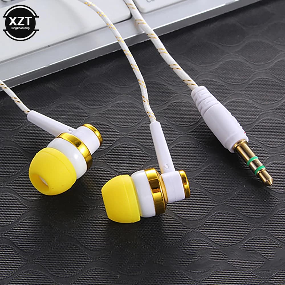 1pc auricolare cablato Stereo In-Ear 3.5mm Nylon Weave Cable auricolare auricolare per Laptop Smartphone regali cuffie