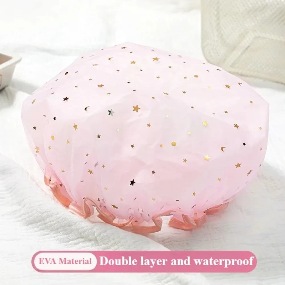Starry Sky Double Layer Waterproof Reusable Bathroom Headphone Oil-proof Kitchen Hair Head