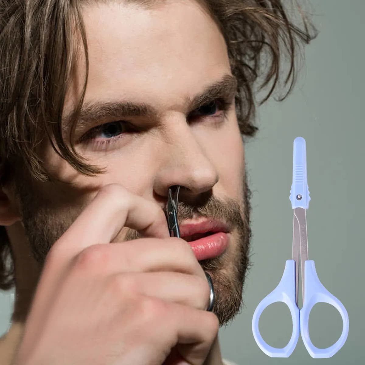 Set di 3 Forbici per Sopracciglia in Acciaio Inossidabile, Strumento di Precisione per Barba, Baffi, Ciglia, Modellamento Sopracciglia e Taglio Unghie, Rosa