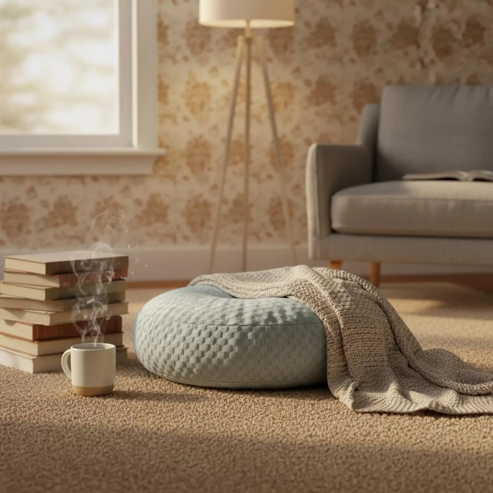 Cooling Seat Cushion Thickened Round Meditation Cushion Meditation Floor Pillow Long-Lasting Tatami Sitting Pillow