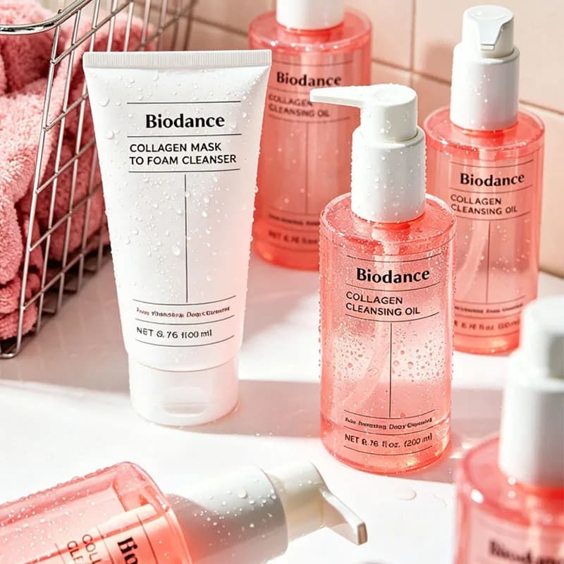 Biodance Prodotti Coreani per la Pulizia del Viso 200ml, Olio Struccante al Collagene, Detergente Viso Riparatore 150ml, Pulizia Rinfrescante