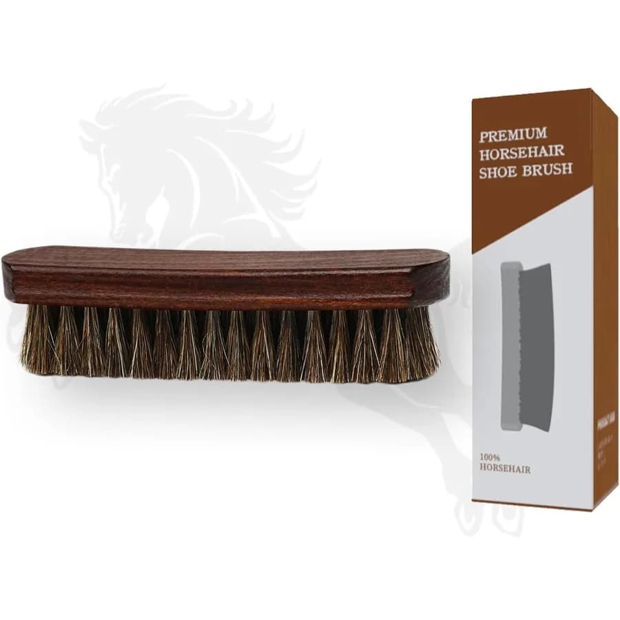 100% Horseh Pennello Professiol Premium Horseh Spazzola per scarpe Dauber Applicatori per scarpe in pelle Stivali Cappotti Borse Polacco Morbidi cavalli