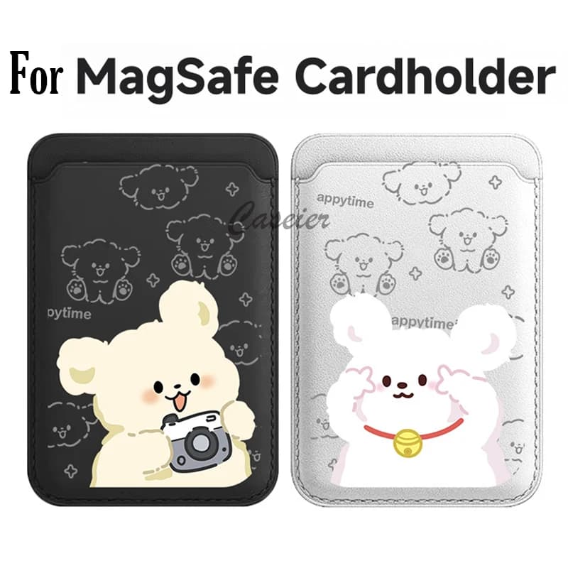 Y2K Magnetic Card Holder with Motive Carton Animated Cane and Pair Carin for iPhone 17, Samsung Galaxy S26 FE, MagSafe Wallet Cover