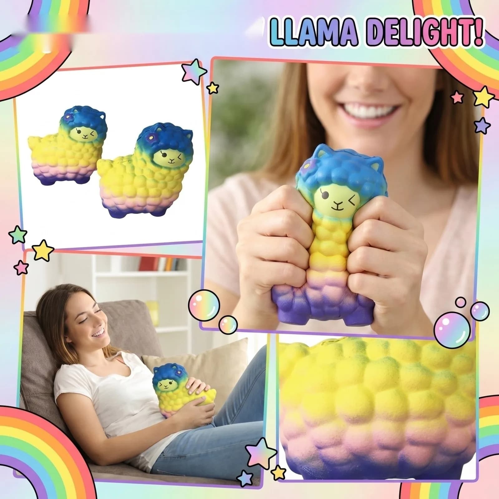 Squishy Antistress, Regali per Feste, Fidget Spinner, Regali Rilassanti, Squeeze Antistress