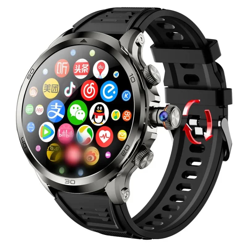 Fotocamera rotativa, smartphone, scheda orologio, frequenza cardiaca, ossigeno nel sangue, impermeabile, download multifunzione Gioco APP FNC