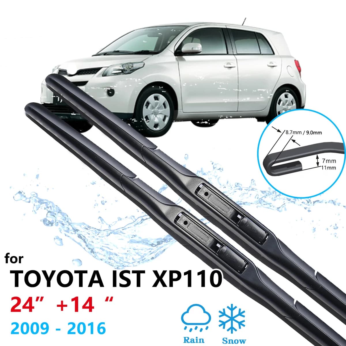 Per Toyota Ist XP110 Urban Cruiser Scion Xd 2009 ~ 2016 Spazzole Tergicristallo Anteriori Pulizia Finestre Parabrezza Auto Ricambi Auto Accessori