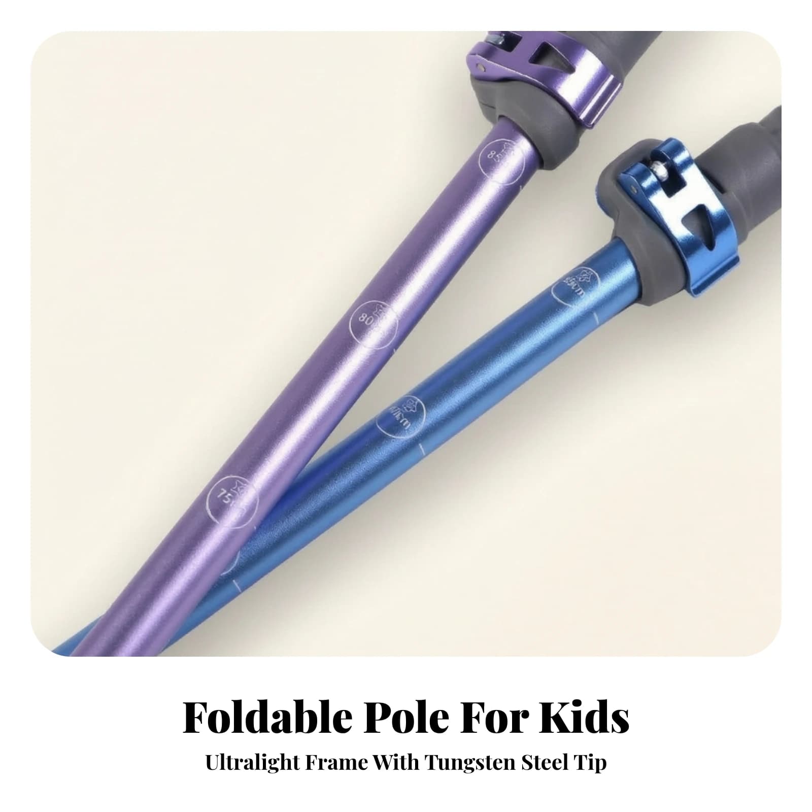 Folding Trekking Pole Adjustable Trekking Pole with EVA Handle Collapsible Walking Stick Lightweight Ultralight for Children