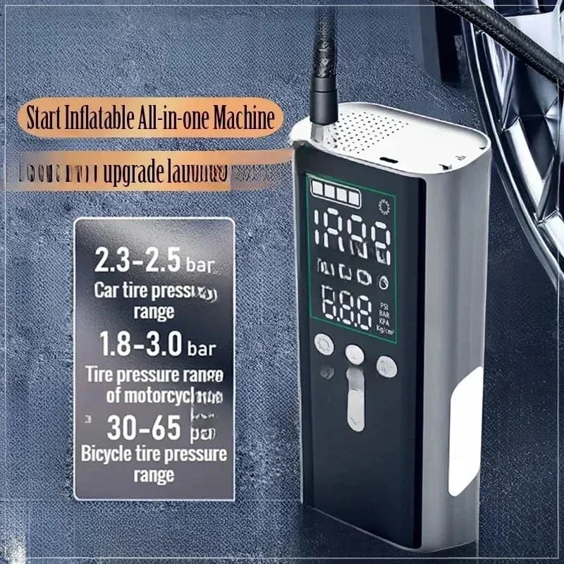 Power Bank 2500A Avviatore di emergenza multifunzione e pompa di gonfiaggio pneumatici Batteria di emergenza Dispositivo di avviamento booster per auto