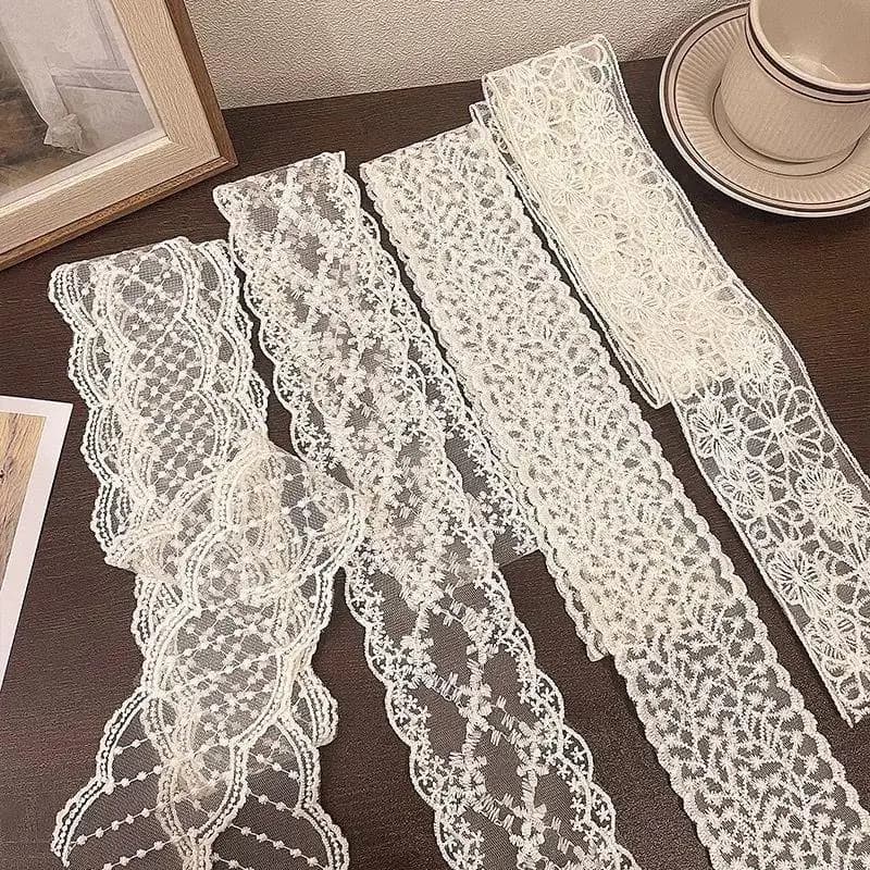 150/200 centimetri di Lungo Delle Donne Del Merletto Floreale Sciarpa Dei Capelli Elegante Ricamo Nastro Sciarpe Della Signora Polso Fasce Foulard Skinny Fazzoletto Da Collo