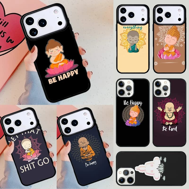 Cover per telefono Be Happy Little Buddha per Apple iPhone 17 Air 16E 15 14 Plus 13 12 11 Pro Max Mini