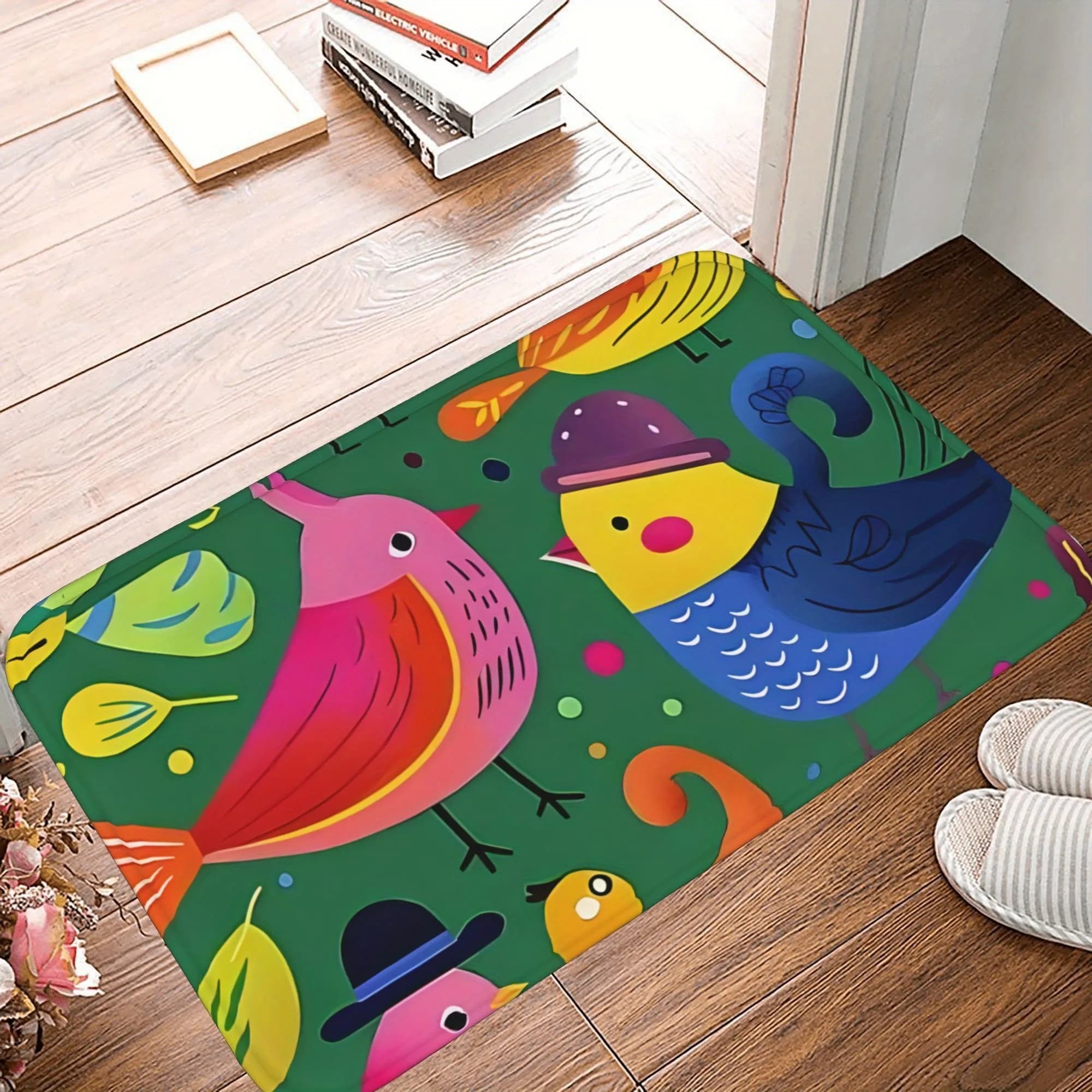 1PC stravagante uccello giardino tappeto da cucina tappetino antiscivolo design pop tappeto da bagno tappeto da bagno per la casa lavello lavanderia decoreeree