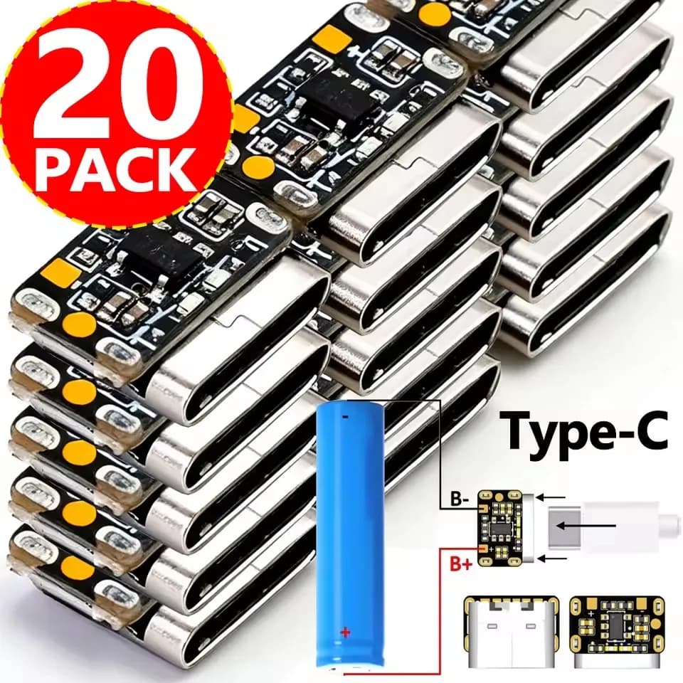 1-20 Pieces Mini Module Charging Card for Lithium Batteries 3.7V 4.2V 18650, Charger Protection Card with Type-C Interface