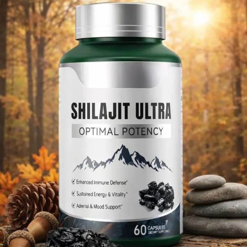 Shilajit Ultra with L-Arginine for Natural Energy and Vitality, 60 Capsules, Non-GMOs, Antioxidant Supplement for Resistance and Vigore