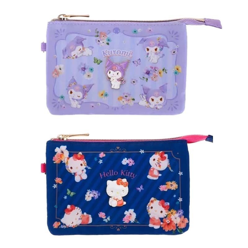 Porta Passaporto Kawaii HelloKitty Kuromi, Portacarte a 3 Strati, Portamonete, Borsa Porta Documenti, Regalo Sanrio per Ragazze