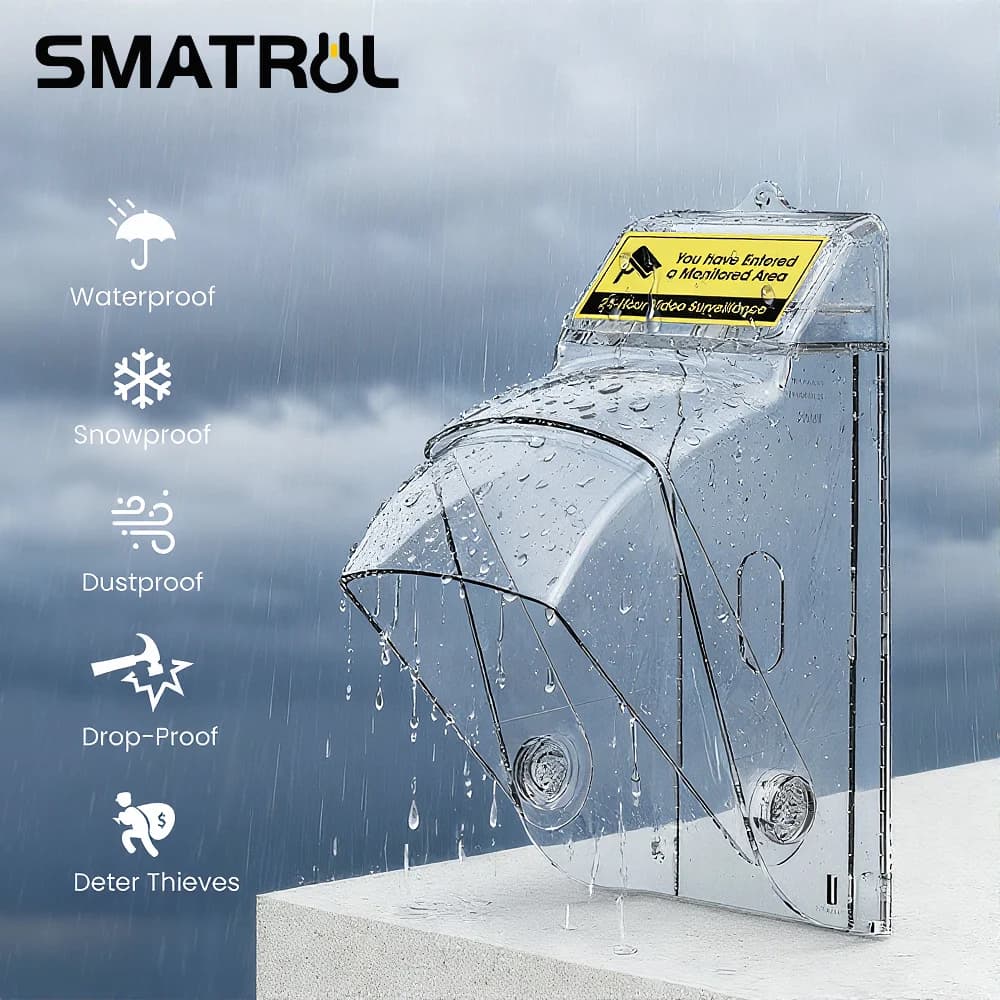 SMATRUL Video Door bell Rain Waterproof Cover Outdoor Rotatable design Hail prevention Impact resistance Protector Keypad Ring