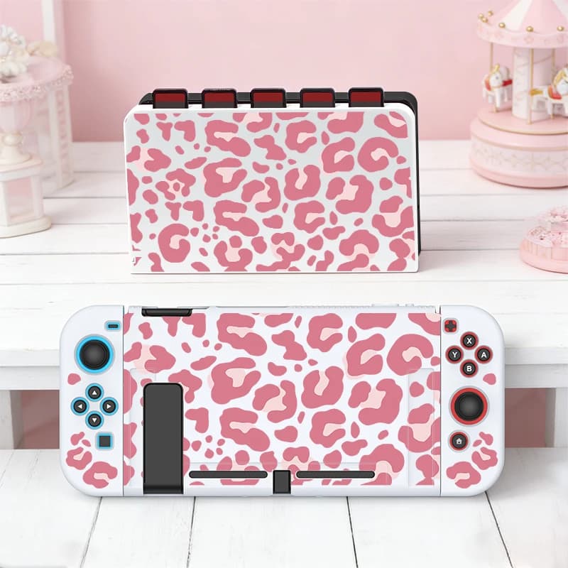 Custodia protettiva per Switch con dock, slot per schede, contiene 5 carte da gioco, design a doppio uso, guscio protettivo per console di gioco