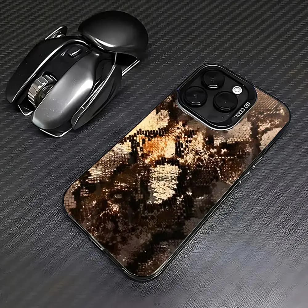 Snake-skin pattern personalized phone case suitable for iPhone 17 16 15 14 13 12 11 Pro/ Max/Plus anti-fall and shockproof