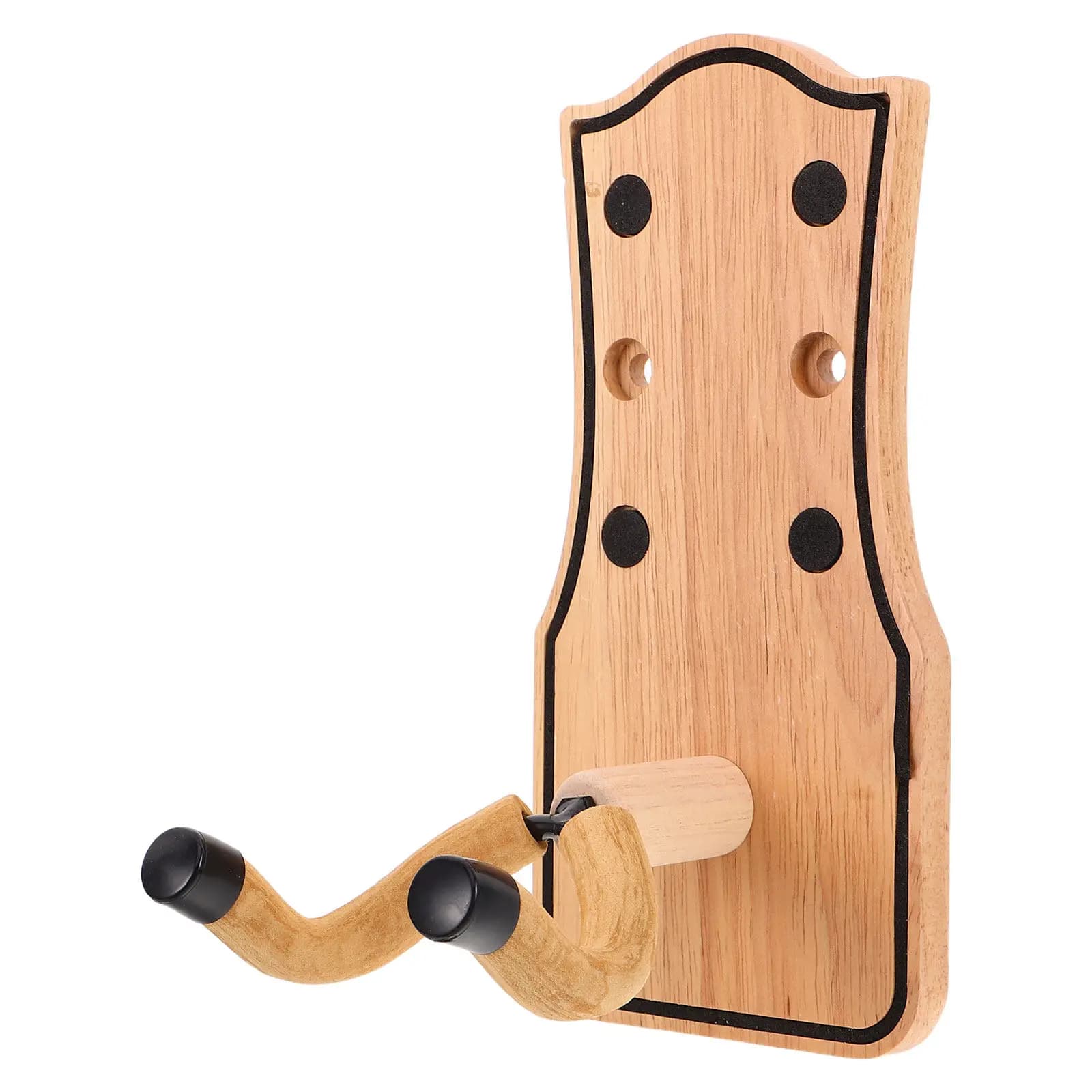 Supporto da Parete per Chitarra in Legno Massello Stile Rustico, Gancio Sicuro per Esposizione a Parete di Chitarre Acustiche, Elettriche, Bassi e Ukulele, per Studio e Casa