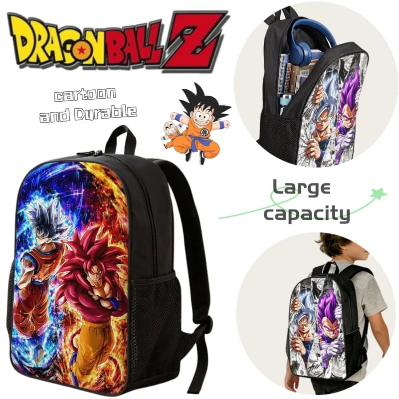 Dragon Ball backpack featuring Goku and Vegeta waterproof large-capacity portable and durable portable and durable student bag