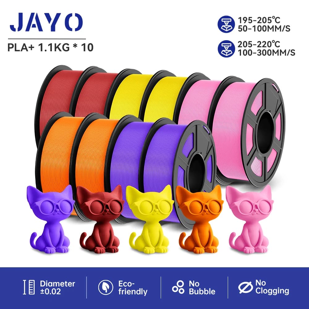 JAYO PLA PLUS Transparent 3D Printer Filament 1.75mm 1.1KG/Rotoli 3D Printing Materials for 100% No Bubble and 3D Pen FDM Gift FAI FROM TE
