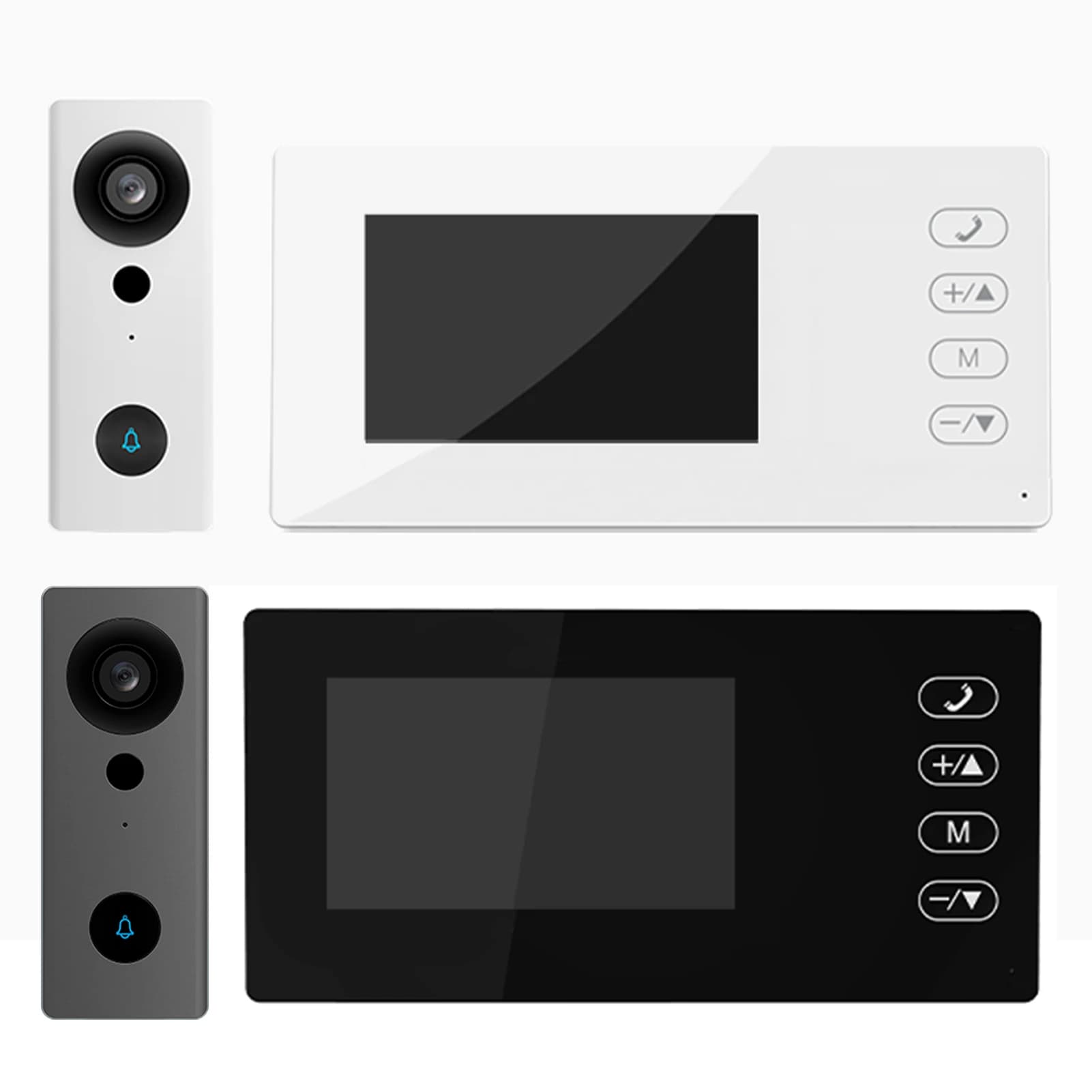Videocamera per campanello wireless 2.4G con schermo di visualizzazione Videocamera per videocitofono con schermo IPS da 4,3 pollici per villa Home Office