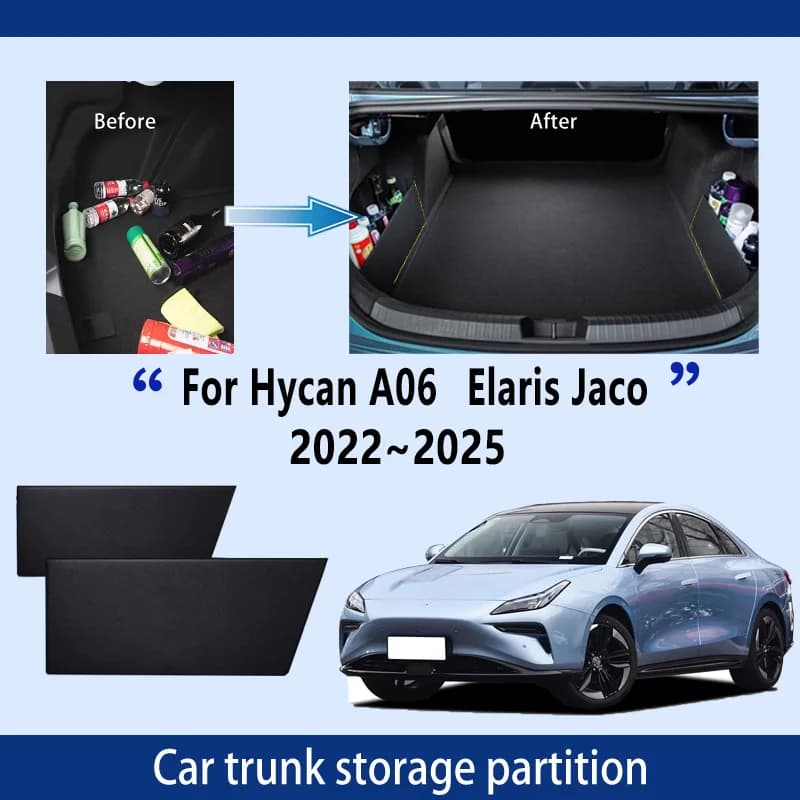 Accessori auto per Hycan A06 2022 ~ 2025 Ispessimento Tronco Partizione di Stoccaggio Multifunzione di Stoccaggio Auto Parti Interni Organizzatore