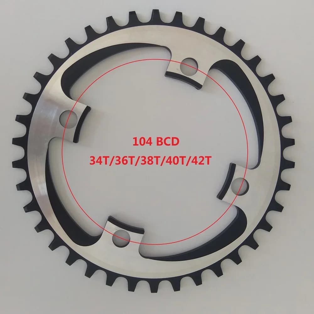MTB Narrow Wide Chainring 104 BCD round Crankset Plate 32T 34T 36T 38T Mountain Bike Single Speed Tooth Disc