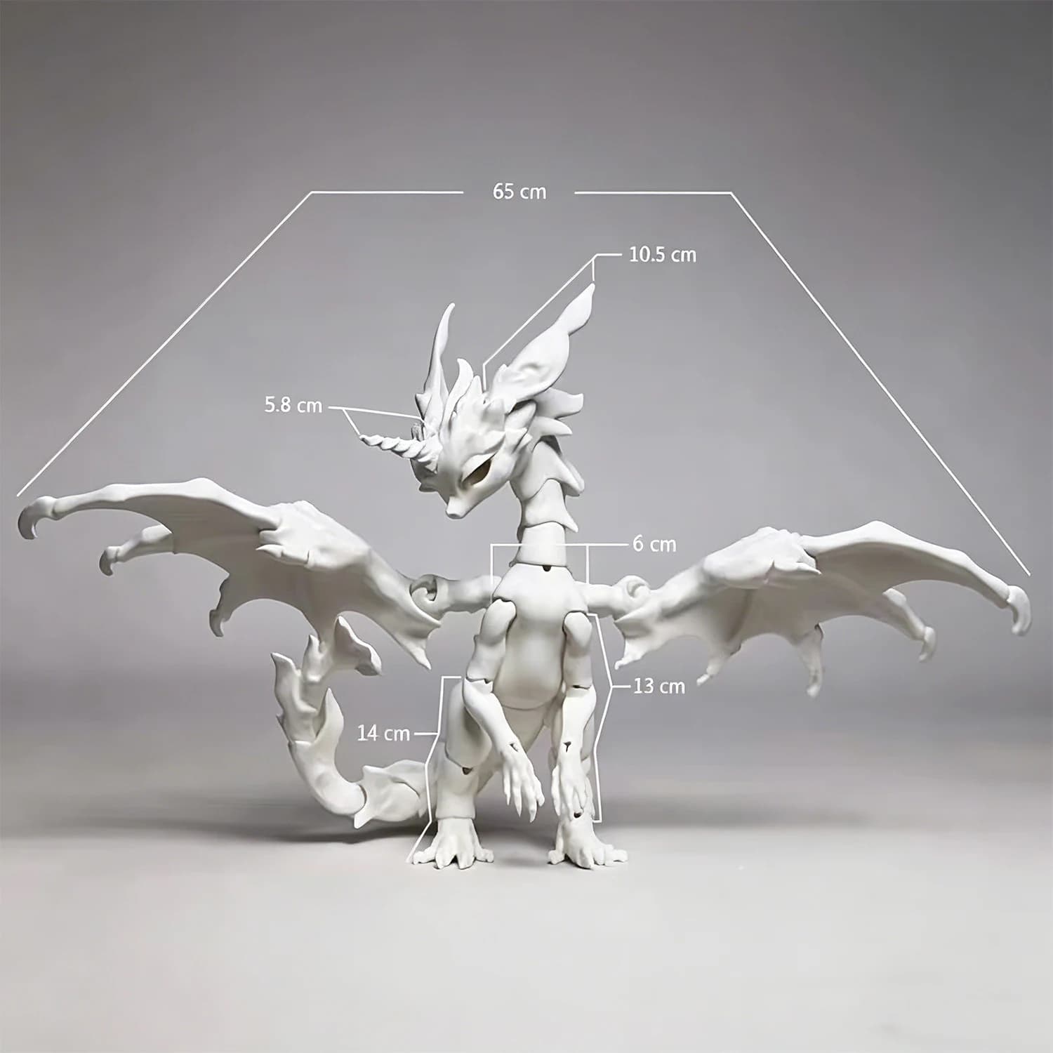Preordine Lafaye 1/4 BJD in Resina Fatta a Mano, Modello Animale Drago Articolato con Ali Regolabili e Corna Magnetiche, Bambola Snodata in Resina