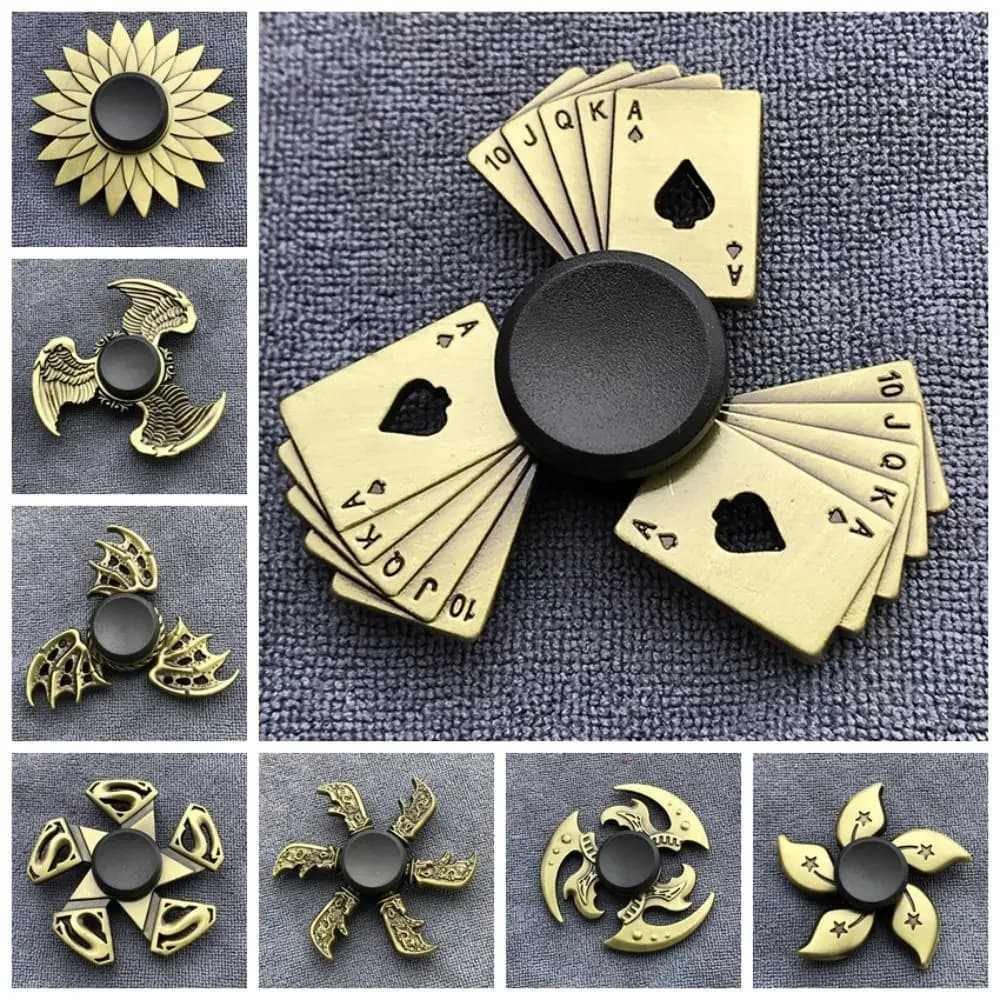 Spinner a mano in ottone color dito Spinner in metallo ADHD Ansia Fidget Spinner Divertente e fresco Spinning a mano Regalo per adulti