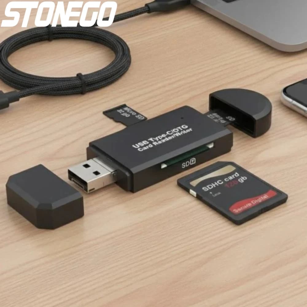 Lettore di Schede Micro SD USB 3.0 Adattatore Tipo C Micro USB 2.0 per PC Laptop Smartphone