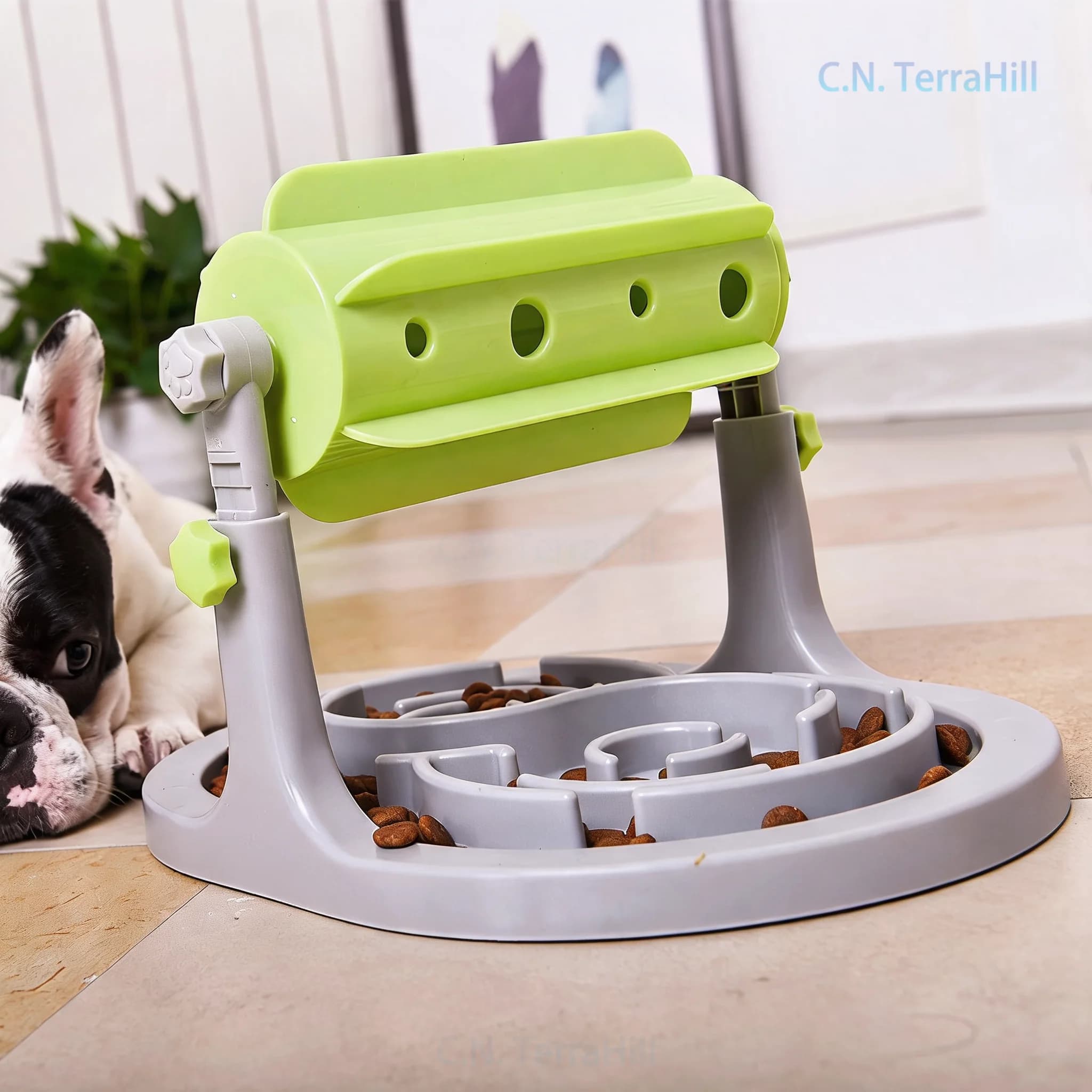 Pet Puzzle Slow Feeder Bowl, Anti-Choking Interactive Dog Cat Food Dispenser, Non-Slip Slow Eating Bowl for Small Medium Large