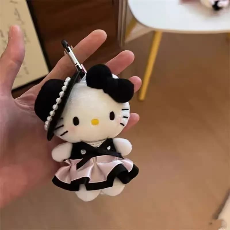 Sanrio Hello Kitty Satin skirt Pendant for bag Keychain with pendant padded in plush Kawaii Dolls exquisite A birthday gift for girls