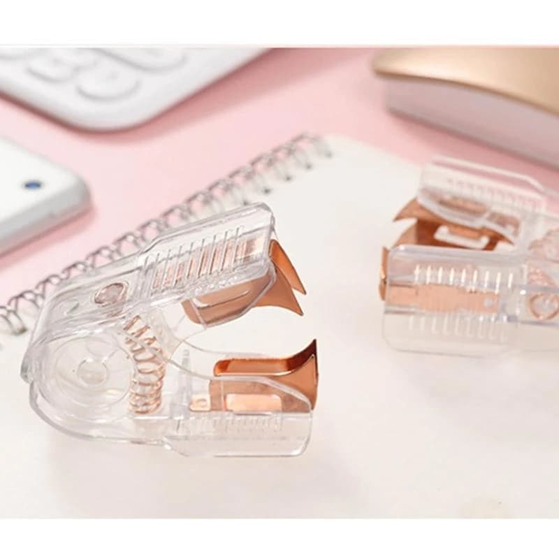 Y5LB Creative Rose Golden Stapler Staple Remover Cancelleria trasparente per ufficio scolastico