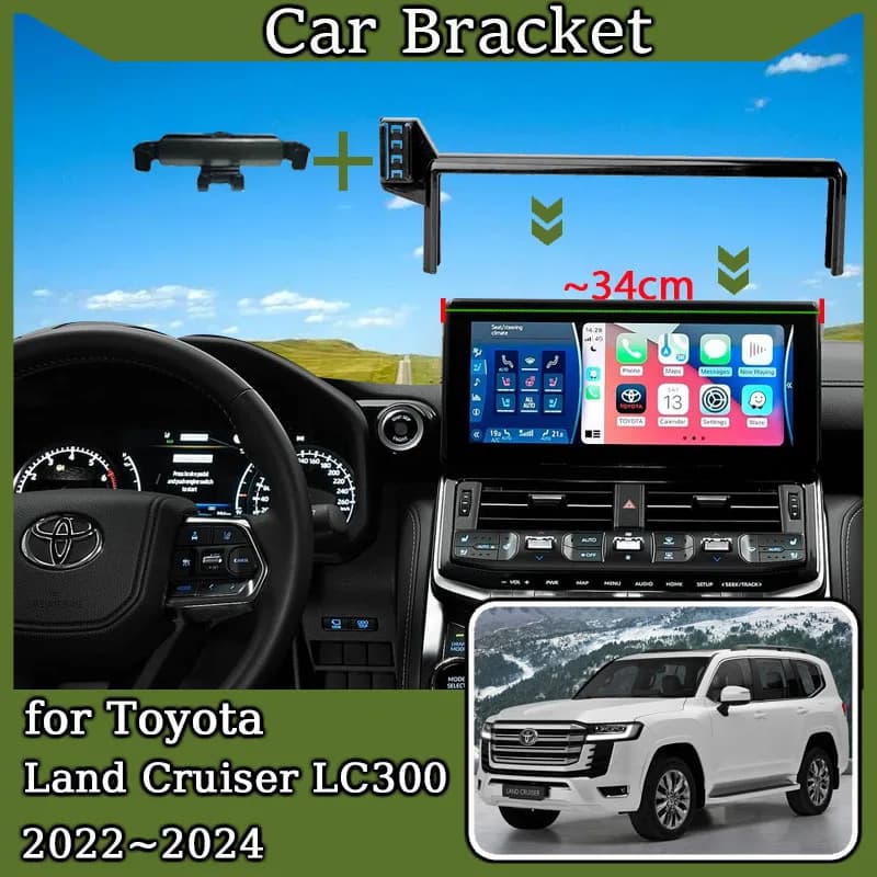 Supporto per Auto per Toyota Land Cruiser LC300 2022 2023 2024 supporto per telefono cellulare schermo staffa fissa supporto a gravità accessori Auto