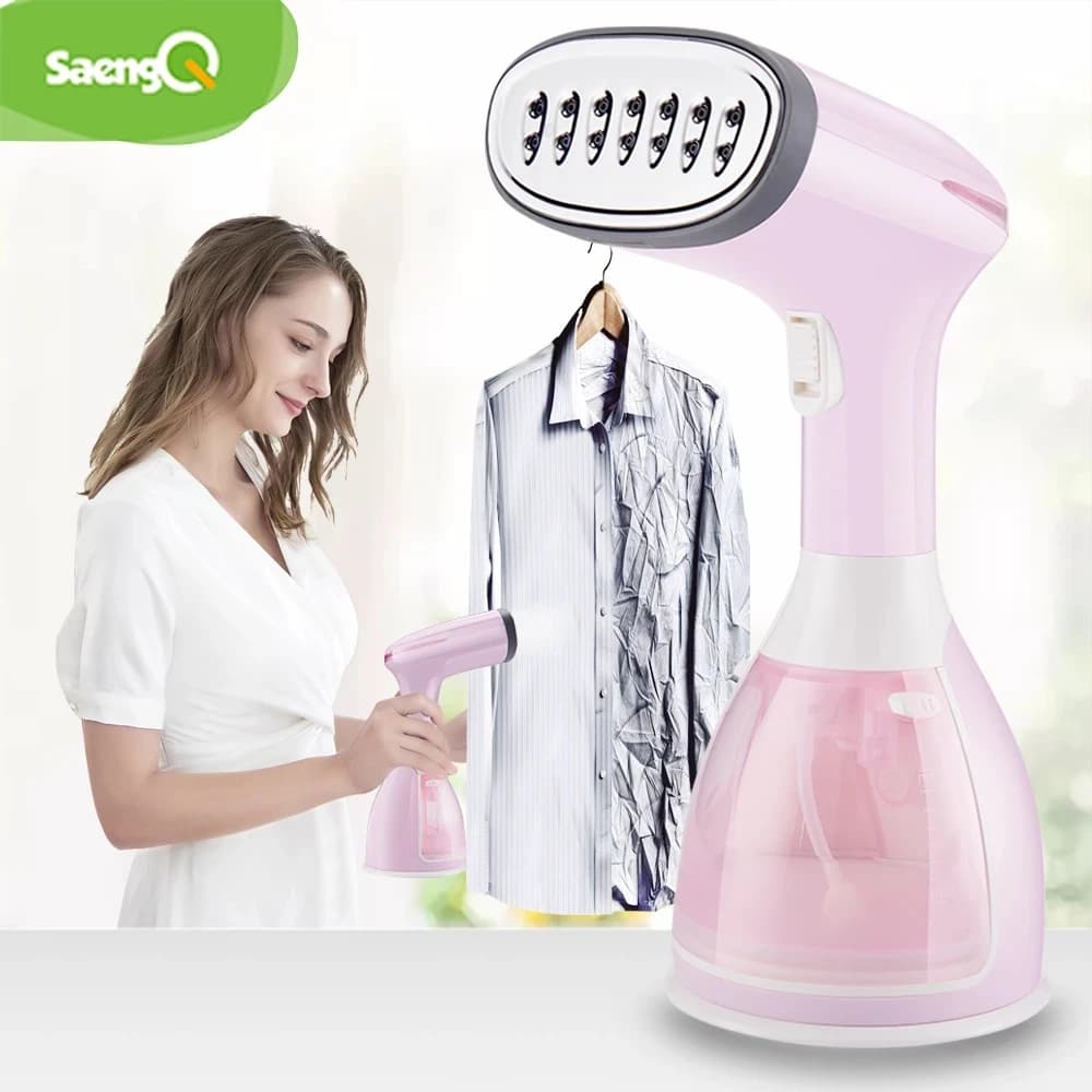 SaengQ Piroscafo per indumenti portatile 1500W Ferro da stiro a vapore elettrico per tessuti domestici 280ml Portatile verticale a calore rapido per stirare i vestiti