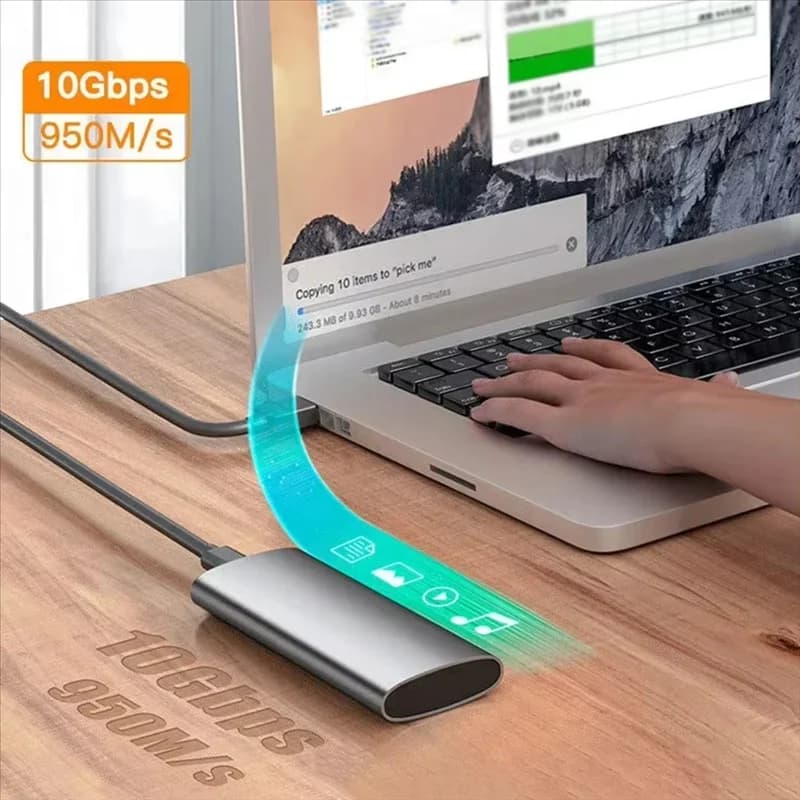Custodia SSD A13E-M2 Protocollo Nvme 10 Gbps M.2 a USB Tipo C 3.2 Gen 2 Custodia SSD portatile Nvme
