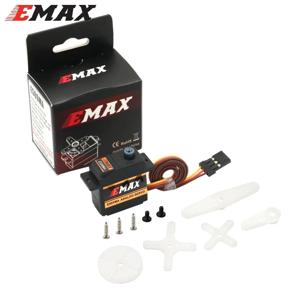 Emax ES09MA 4.8-6.0V Servo Swash analogico con ingranaggio in metallo compatibile con Futaba JR per accessori per aeroplani a coda di elicottero 450