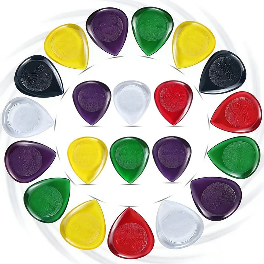 Plettri per chitarra a goccia in ABS da 12/24 pezzi - Plettri in plastica durevoli e antiscivolo compatibili con chitarra acustica/elettrica, ukulele, basso