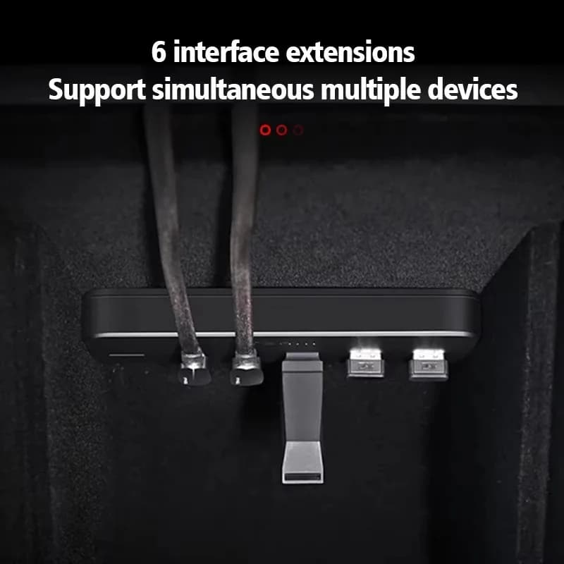 27W fast charging station for Tesla Model 3 Y, USB hub with fast intelligent charging, Type-C charging station for electric vehicles