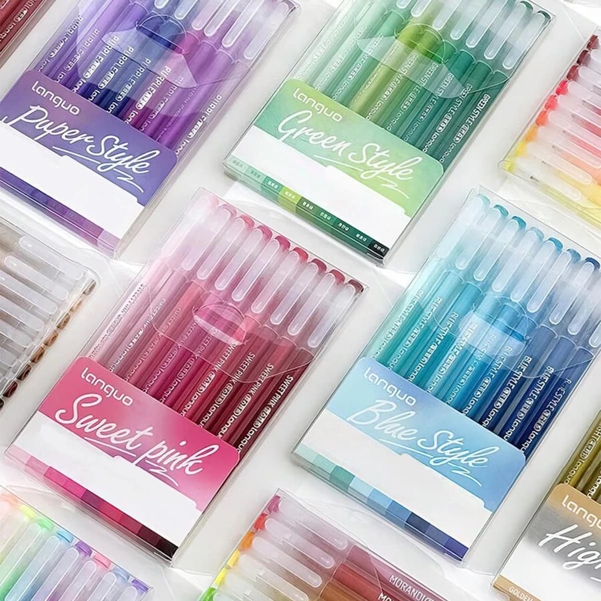 SHANDS Set di 9 colori di grande capacità di penna neutra con tubo ad ago, penne a sfera a punta fine da 0,5 mm - Penne gel colorate per la journaling