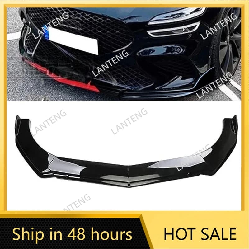 Front Bumper Splitter Lip For G-enesis G70 G80 G90 Car Spoiler Diffuser Deflector Bumper Cover Body Kit Trims Protector Black