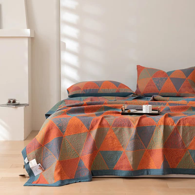 Coperta in mussola a 3 strati 100% cotone, divano multiuso leggero e traspirante, copriletto
