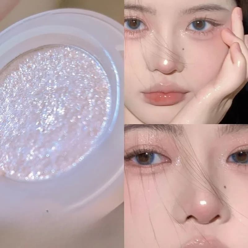 Palette di ombretti monocromatici con glitter diamantati Ombretto con scolorimento duraturo impermeabile Evidenziatore Pigmenti per trucco occhi con paillettes