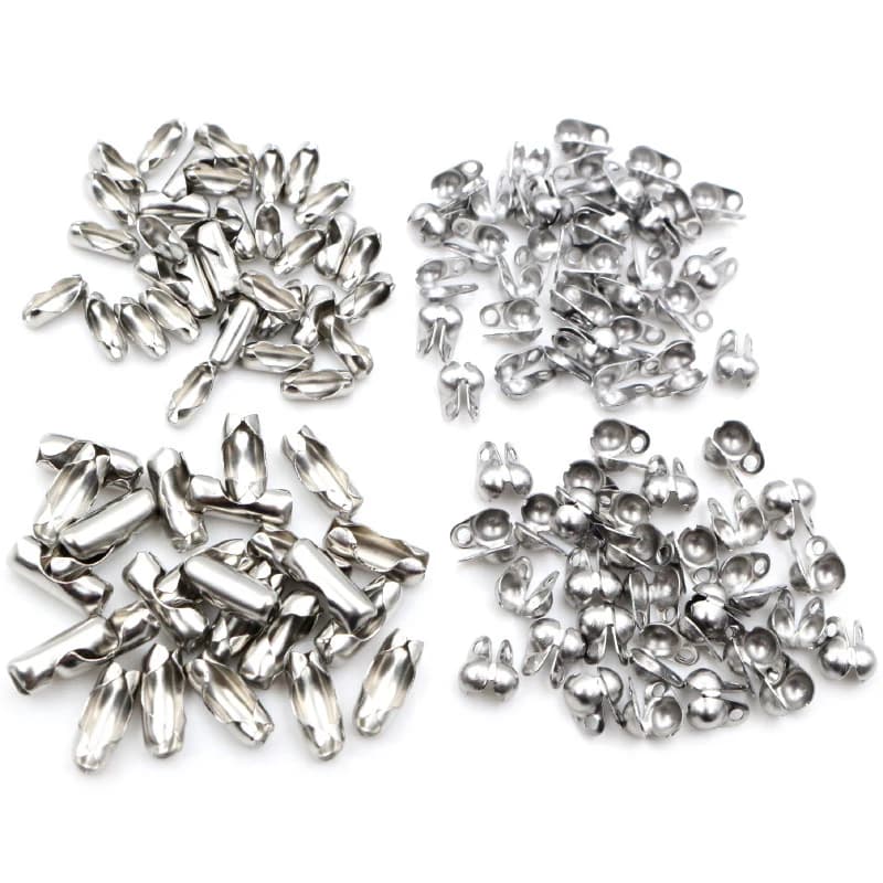 Di modo di trasporto 1.5 2.0 2.4 3.0 millimetri In Acciaio Inox Catena Della Sfera di Connettore Catenacci End Beads Crimp Per Il FAI DA TE Monili Che Fanno Trovare forniture
