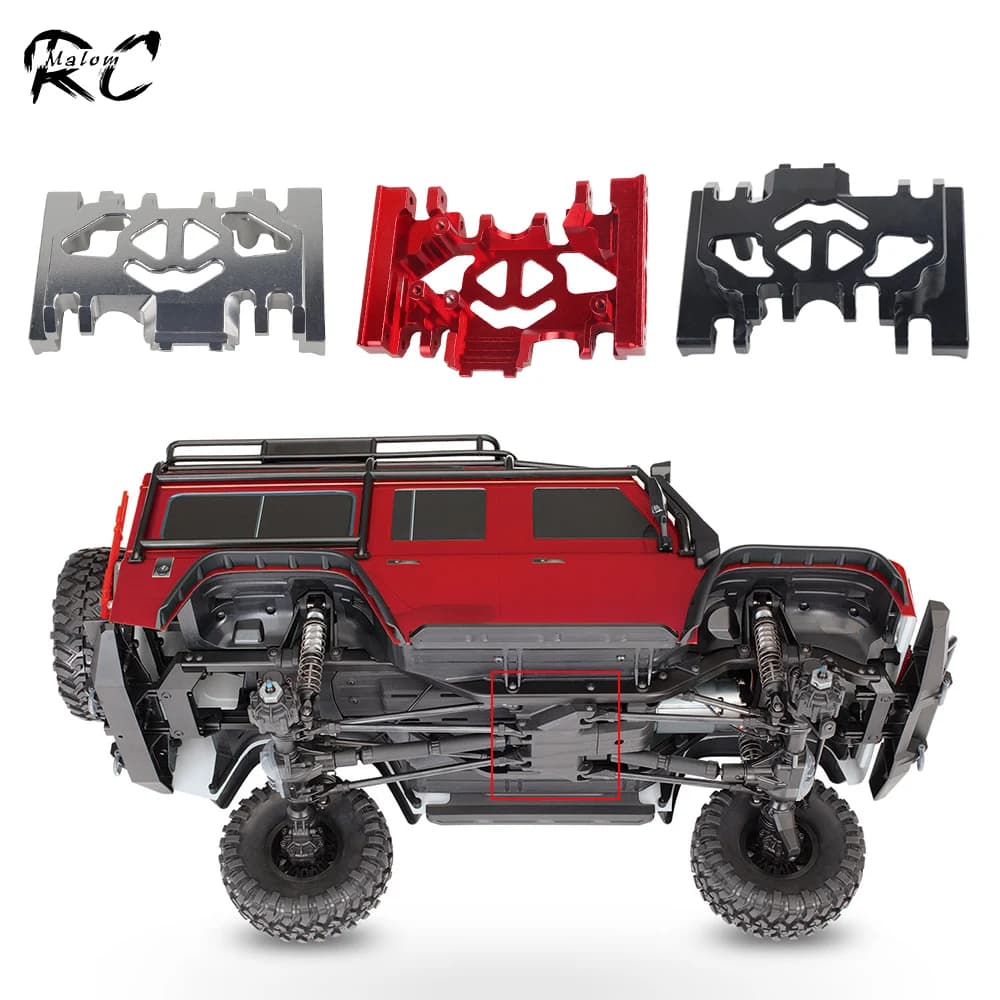 Piastra paramotore telaio Base cambio TRX4 in lega di alluminio per aggiornamento 1/10 RC Crawler TRX-4 Defender Bronco Blazer G500