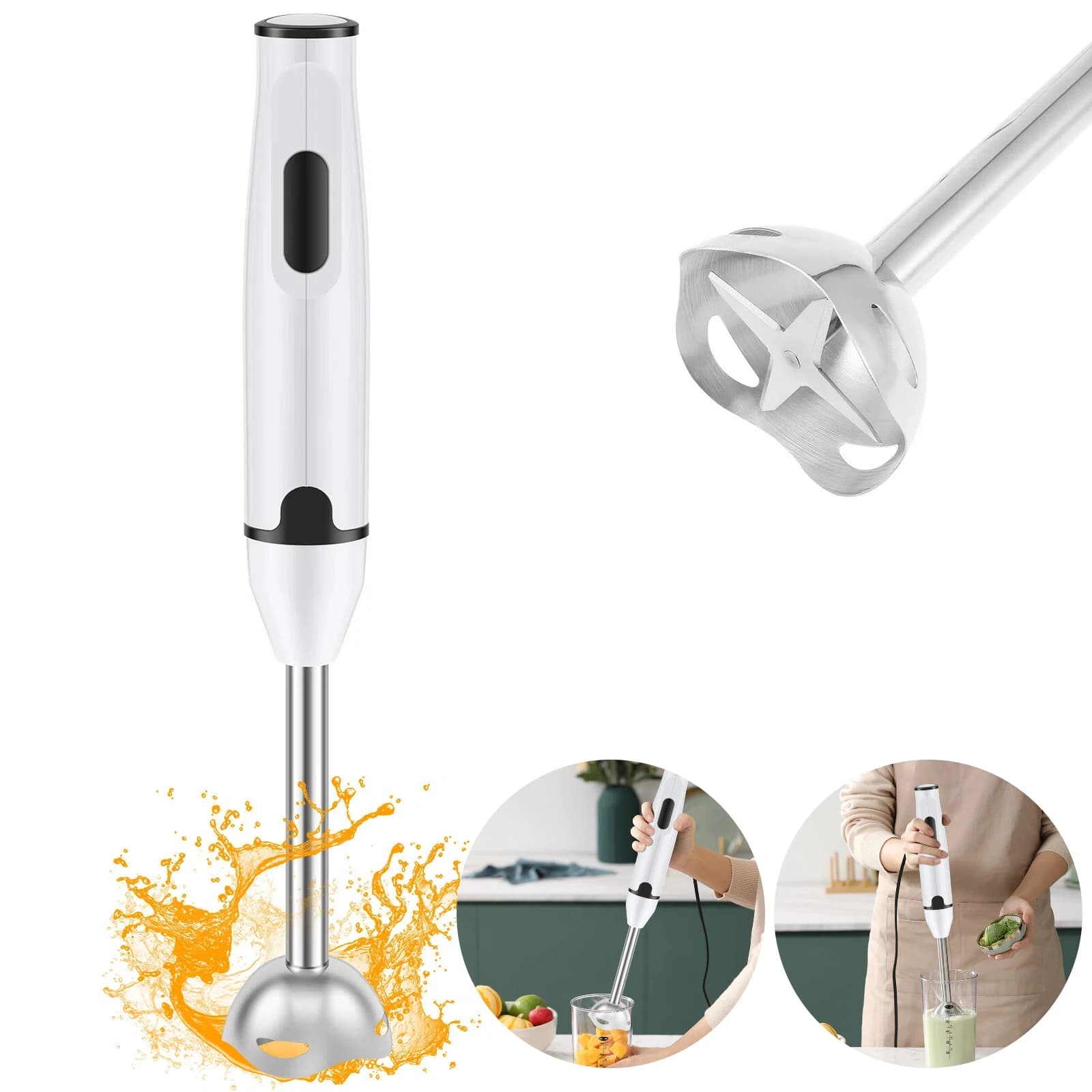 Frullatore elettrico Cucina multifunzionale Frullatore portatile ad immersione Frullatore automatico Mini utensile da cucina