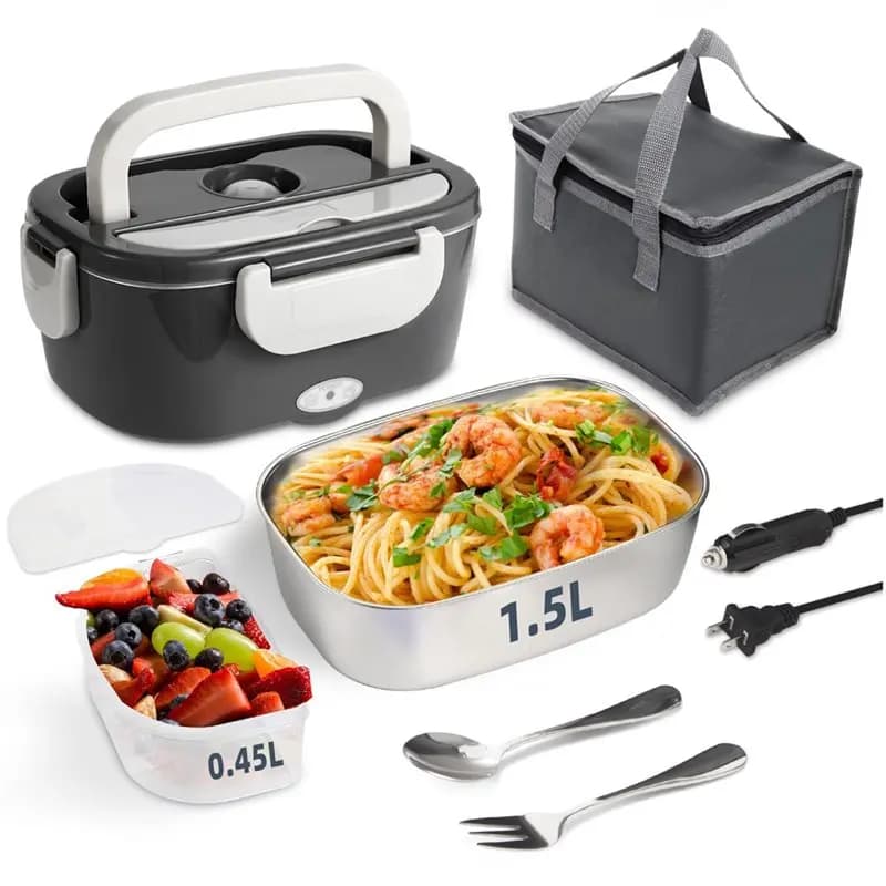 【ALLOWANCE】Scaldavivande Elettrico Portatile da 1.5L 40W a Prova di Perdite per Auto e Casa, Ideale per Camionisti, Riscaldamento a Microonde