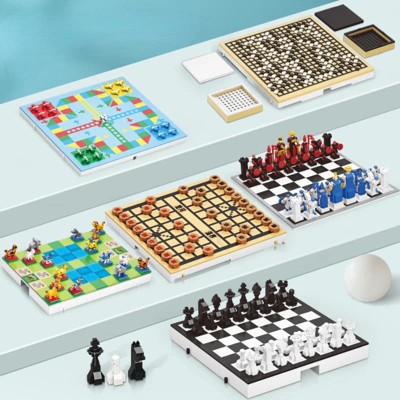 Set di scacchi blocchi di costruzione giocattoli scacchiera Set pieghevole Micro blocchi giocattoli per ragazzi ragazze regalo di compleanno giocattoli per bambini blocchi